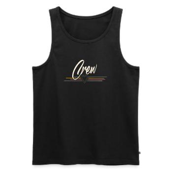Crew - Männer Premium Bio Tank Top - Schwarz - Vorne - Michal (187cm)