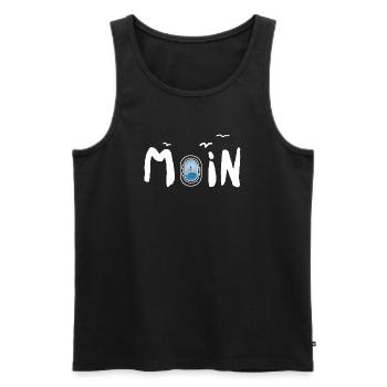 Moin Leuchtturm - Männer Premium Bio Tank Top - Schwarz - Vorne - AI Model Male 178 light (178cm)