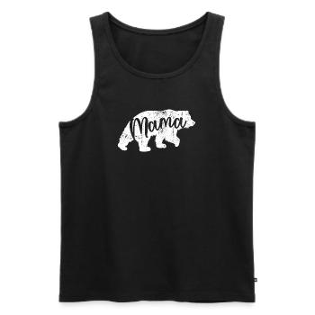 Mama Bear Script Logo - Men's Premium Organic Tank Top - black - Front - AI Model Male 178 light (178cm)