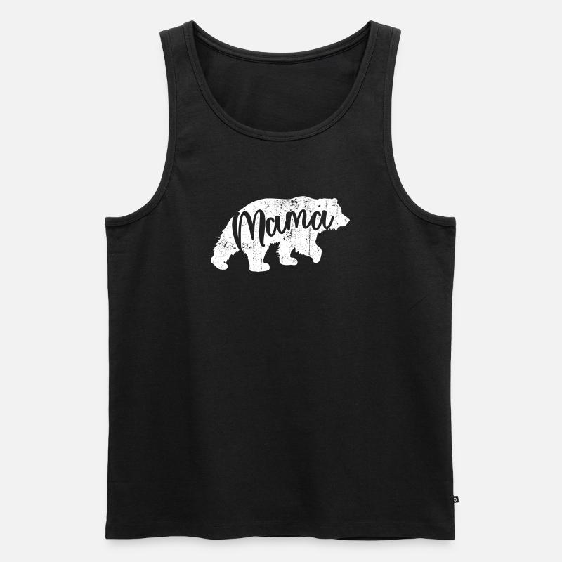 Mama Bear Script Logo - Débardeur bio Premium Homme - noir