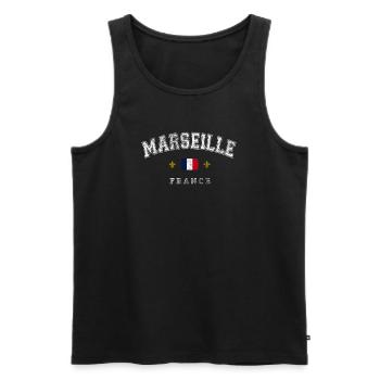 Marseille France - Männer Premium Bio Tank Top - Schwarz - Vorne - AI Model Male 178 light (178cm)