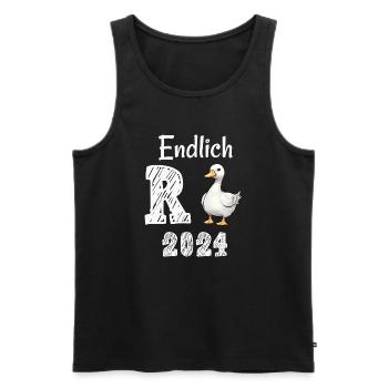 Rente 2024 mit Ente Rentner Ruhestand | R Ente - Männer Premium Bio Tank Top - Schwarz - Vorne - Michal (187cm)