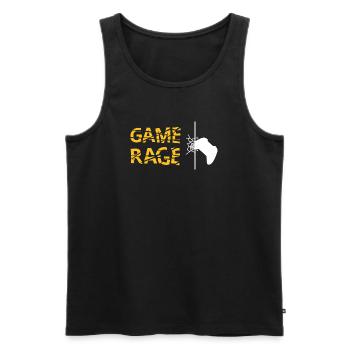 SPIELWUT!! Zerstört den Bildschirm! - Männer Premium Bio Tank Top - Schwarz - Vorne - AI Model Male 178 light (178cm)