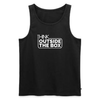 Outside the Box coole Sprüche Motivation kreativ - Männer Premium Bio Tank Top - Schwarz - Vorne - AI Model Male 178 light (178cm)