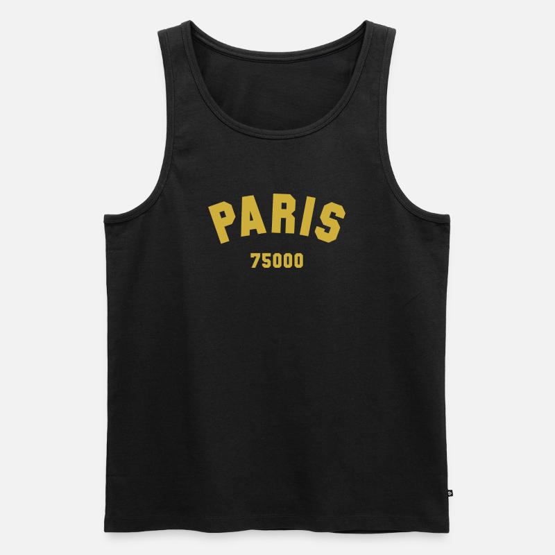 PARIS Code postal - Débardeur bio Premium Homme - noir