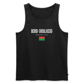 Bobo-Dioulasso Burkina Faso - Débardeur bio Premium Homme - noir - Devant - AI Model Male 178 light (178cm)