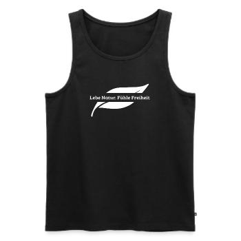 Nature & Freedom - White Design for the Dark - Men's Premium Organic Tank Top - black - Front - AI Model Male 178 light (178cm)