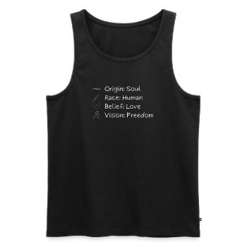 One Vision. One Freedom. One Humanity. - Men's Premium Organic Tank Top - black - Front - AI Model Male 178 light (178cm)