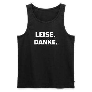 DISCRÈTEMENT. MERCI. – Chemise minimaliste statement - Débardeur bio Premium Homme - noir - Devant - Michal (187cm)