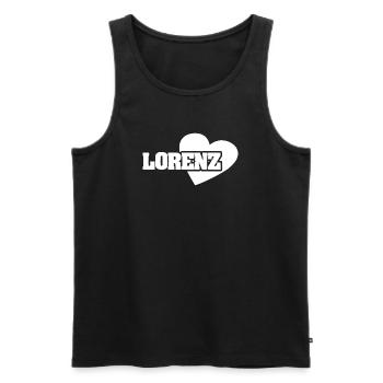 Love Lorenz - Men's Premium Organic Tank Top - black - Front - AI Model Male 178 light (178cm)