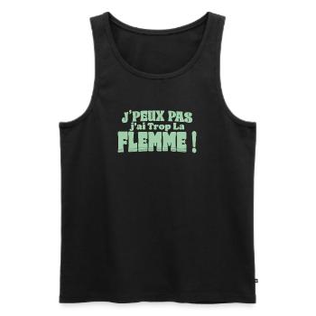 J’peux pas j’ai trop la flemme - Débardeur bio Premium Homme - noir - Devant - Michal (187cm)