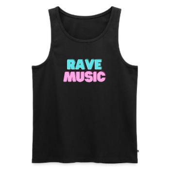 Musique rave Neon 3D - Débardeur bio Premium Homme - noir - Devant - Michal (187cm)