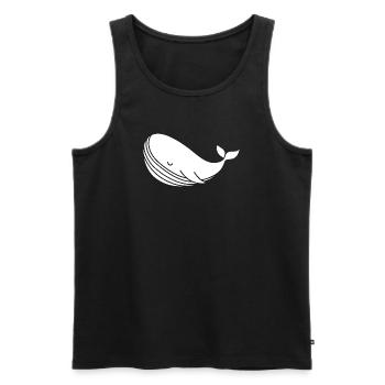 Wal Silhouette minimalistisches Meeresmotiv - Männer Premium Bio Tank Top - Schwarz - Vorne - Michal (187cm)