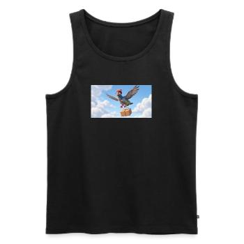 Un joli pigeon volant livrant un colis - Débardeur bio Premium Homme - noir - Devant - Michal (187cm)
