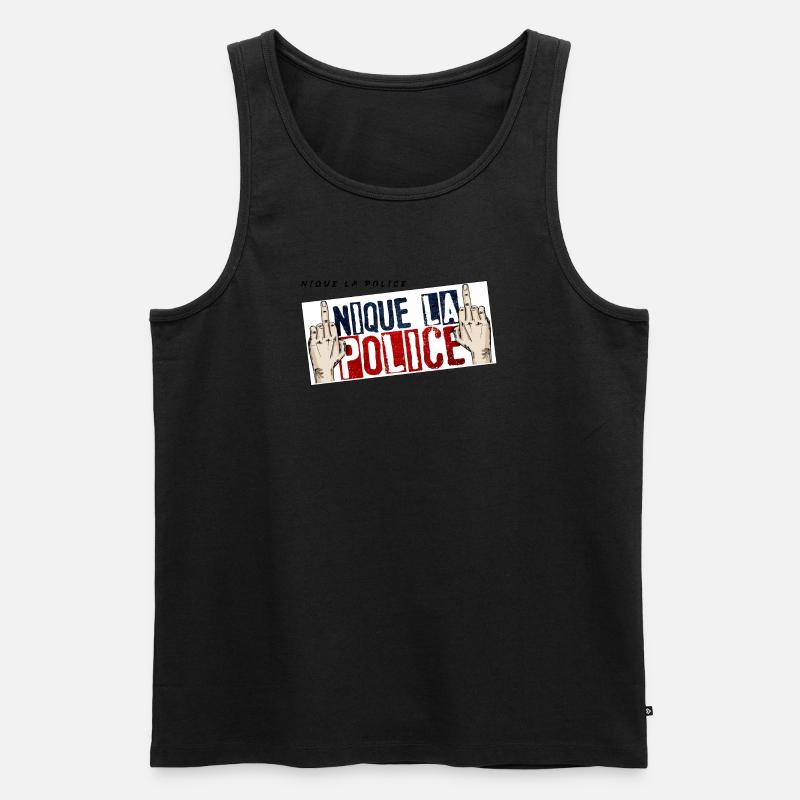 Fick die Polizei - Männer Premium Bio Tank Top - Schwarz