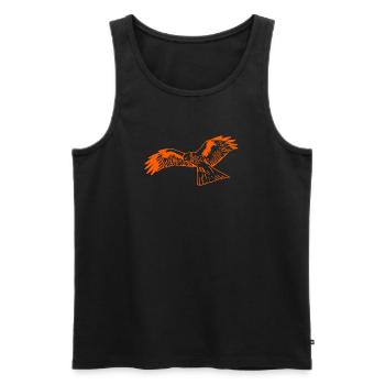 Falke in orange - Männer Premium Bio Tank Top - Schwarz - Vorne - AI Model Male 178 light (178cm)