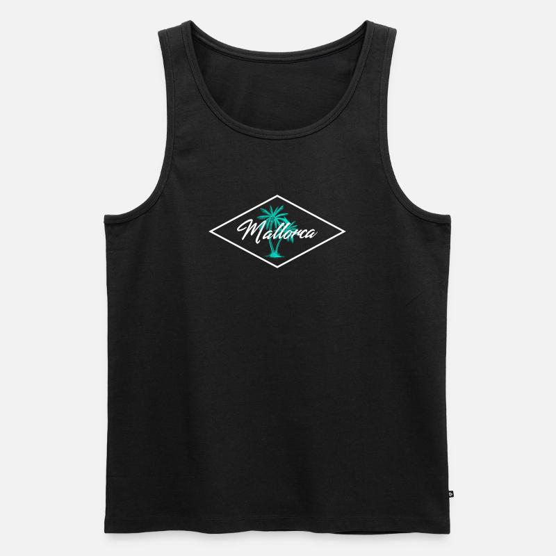 Mallorca Palmenzauber - Männer Premium Bio Tank Top - Schwarz