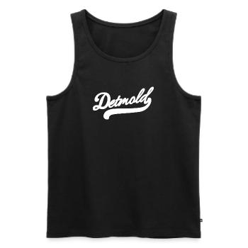 Detmold Retro - Männer Premium Bio Tank Top - Schwarz - Vorne - AI Model Male 178 light (178cm)