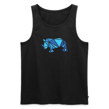 nashorn rhino blau Muster Teile Tiere Abstrakt - Männer Premium Bio Tank Top - Schwarz - Vorne - AI Model Male 178 light (178cm)