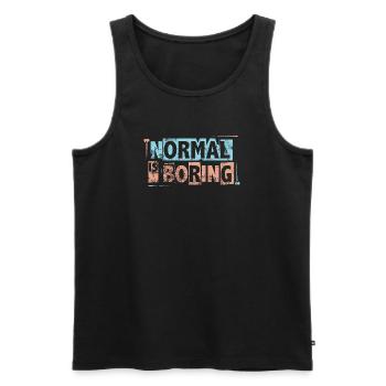Normal Is Boring - Autism Awareness Puzzle Pieces - Men's Premium Organic Tank Top - black - Front - Michal (187cm)