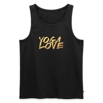 Yoga Amour Or Méditation Écriture Graffiti om - Débardeur bio Premium Homme - noir - Devant - Michal (187cm)
