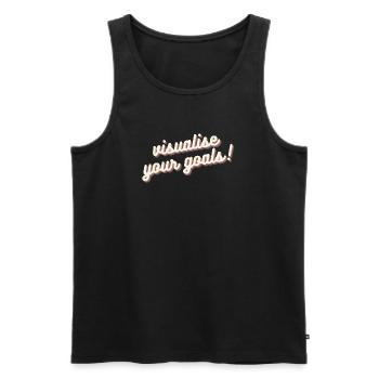 Visualisez vos objectifs Motivation Mentalité Chemise - Débardeur bio Premium Homme - noir - Devant - AI Model Male 178 light (178cm)