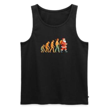 Evolution zum Weihnachtsmann – Watercolor Xmas - Männer Premium Bio Tank Top - Schwarz - Vorne - AI Model Male 178 light (178cm)