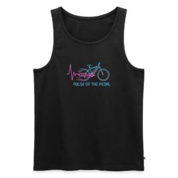 Neon Pulse Bicycle Graphic - Men's Premium Organic Tank Top - black - Front - AI Model Male 178 light (178cm)