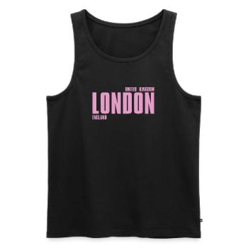 London Pink Bold Typography - Men's Premium Organic Tank Top - black - Front - AI Model Male 178 light (178cm)