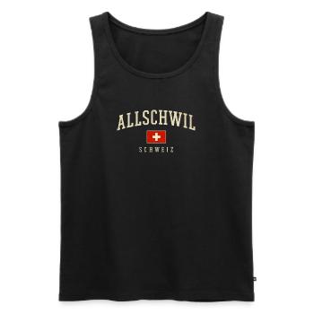 Emblème vintage d’Allschwil Suisse - Débardeur bio Premium Homme - noir - Devant - Michal (187cm)
