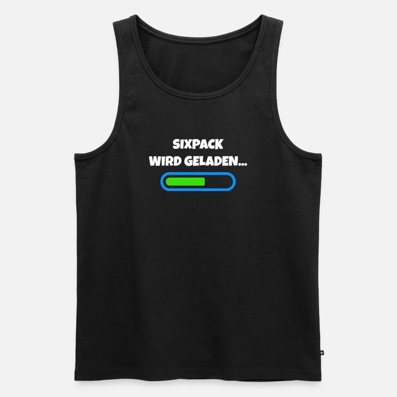 Sixpack wird geladen - Fitness Fortschritt - Männer Premium Bio Tank Top - Schwarz