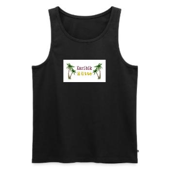 Karibik Hütte Palmen Inselidylle - Männer Premium Bio Tank Top - Schwarz - Vorne - AI Model Male 178 light (178cm)