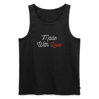 Made with love Valentines Day - Männer Premium Bio Tank Top - Schwarz - Vorne - AI Model Male 178 light (178cm)