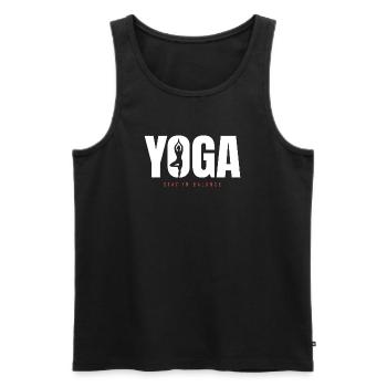 Yoga Balance – Stay in Balance Motivation - Men's Premium Organic Tank Top - black - Front - AI Model Male 178 light (178cm)