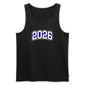 2026 Jahr - Männer Premium Bio Tank Top - Schwarz - Vorne - Michal (187cm)