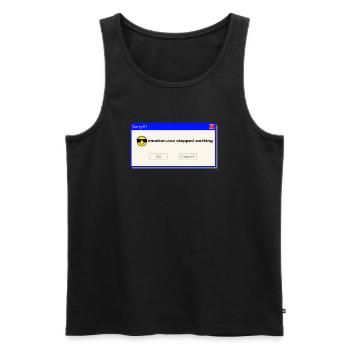 Emotion.exe Error – Dark Glitch Streetwear - Männer Premium Bio Tank Top - Schwarz - Vorne - AI Model Male 178 light (178cm)