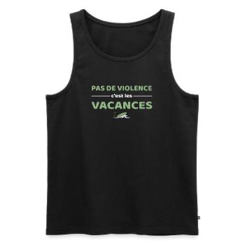 Pas de violence, c'est les vacances - Ygor - Débardeur bio Premium Homme - noir - Devant - AI Model Male 178 light (178cm)