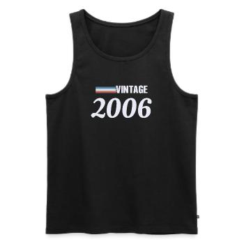 20 Jahre altes T-Shirt Geboren 2006 Vintage - Männer Premium Bio Tank Top - Schwarz - Vorne - Michal (187cm)