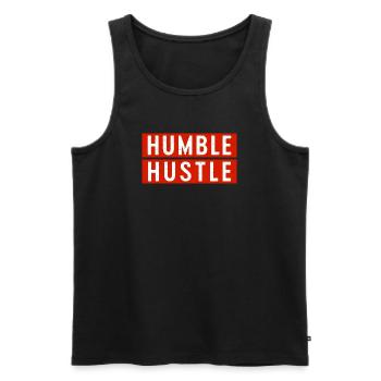 Humble Hustle Entrepreneur Businessman Businesswom - Men's Premium Organic Tank Top - black - Front - Michal (187cm)