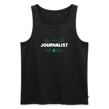 Motif d’ornement journaliste - Débardeur bio Premium Homme - noir - Devant - Michal (187cm)
