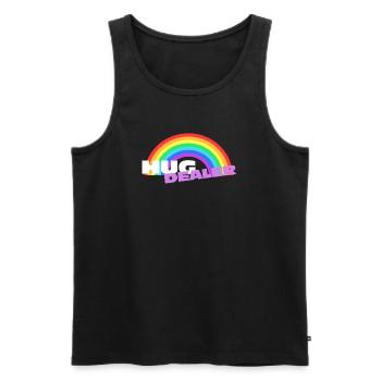 Autocollants Hug Dealer : design arc-en-ciel coloré - Débardeur bio Premium Homme - noir - Devant - Michal (187cm)