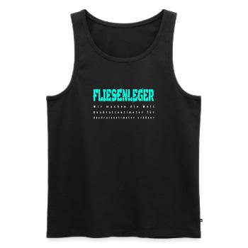 Fliesenleger Design - Männer Premium Bio Tank Top - Schwarz - Vorne - Michal (187cm)