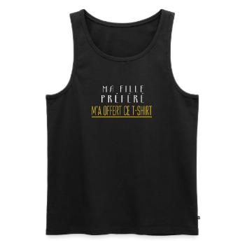 Ma fille préfère m’offrir ce T‑shirt - Débardeur bio Premium Homme - noir - Devant - AI Model Male 178 light (178cm)