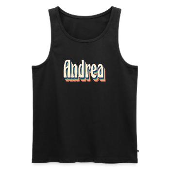 Andrea Retro Vintage T-Shirt T-Shirt Geschenkidee - Männer Premium Bio Tank Top - Schwarz - Vorne - Michal (187cm)