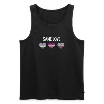 LGBTQ Pride Month - Same Love - Men's Premium Organic Tank Top - black - Front - Michal (187cm)