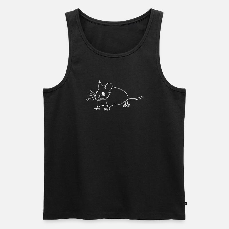 Mouse lineart - Men's Premium Organic Tank Top - black