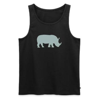 Rhinoceros - Men's Premium Organic Tank Top - black - Front - Michal (187cm)