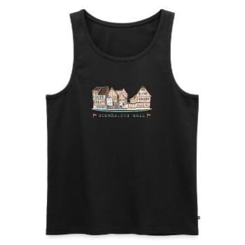 Schwäbisch Hall, Süddeutschland, Zeichnung - Männer Premium Bio Tank Top - Schwarz - Vorne - AI Model Male 178 light (178cm)
