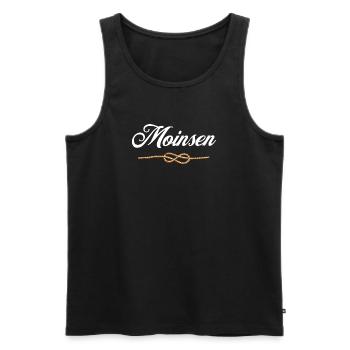 "Moinsen" - Tau-Edition - Männer Premium Bio Tank Top - Schwarz - Vorne - AI Model Male 178 light (178cm)