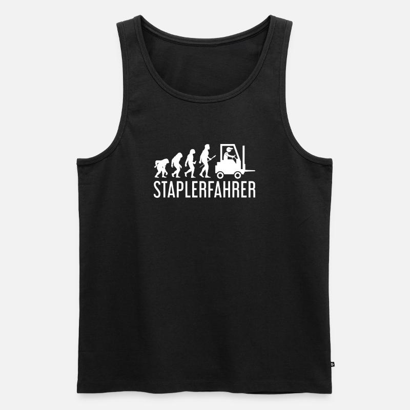 Staplerfahrer Evolution - Männer Premium Bio Tank Top - Schwarz